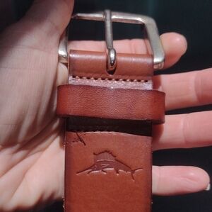 Tommy Bahama Canvas & Leather Men's Belt